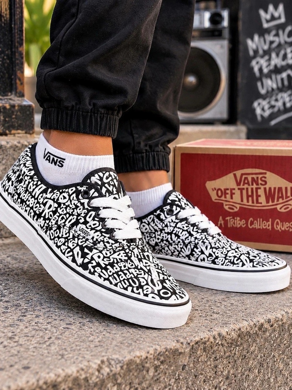 Vans A Tribe Called Quest Sneakers Black White US Men 9.5